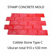 Muat gambar ke penampil Galeri, Stamp Concrete Mold: Coble Stone Brick ( 1 set = 3 pcs )