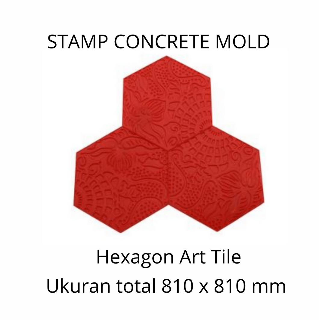 Stamp Concrete Mold: Hexagon Art Tile.( 1 set = 3pcs )