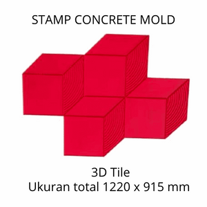 Stamp Concrete Mold: 3D Tile.( 1 set = 3pcs )