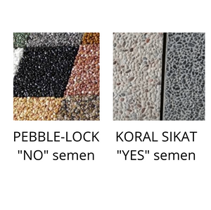 Lantai karpet batu Pebble-Lock (koral sikat dengan perekat batu Pebble-Lock)